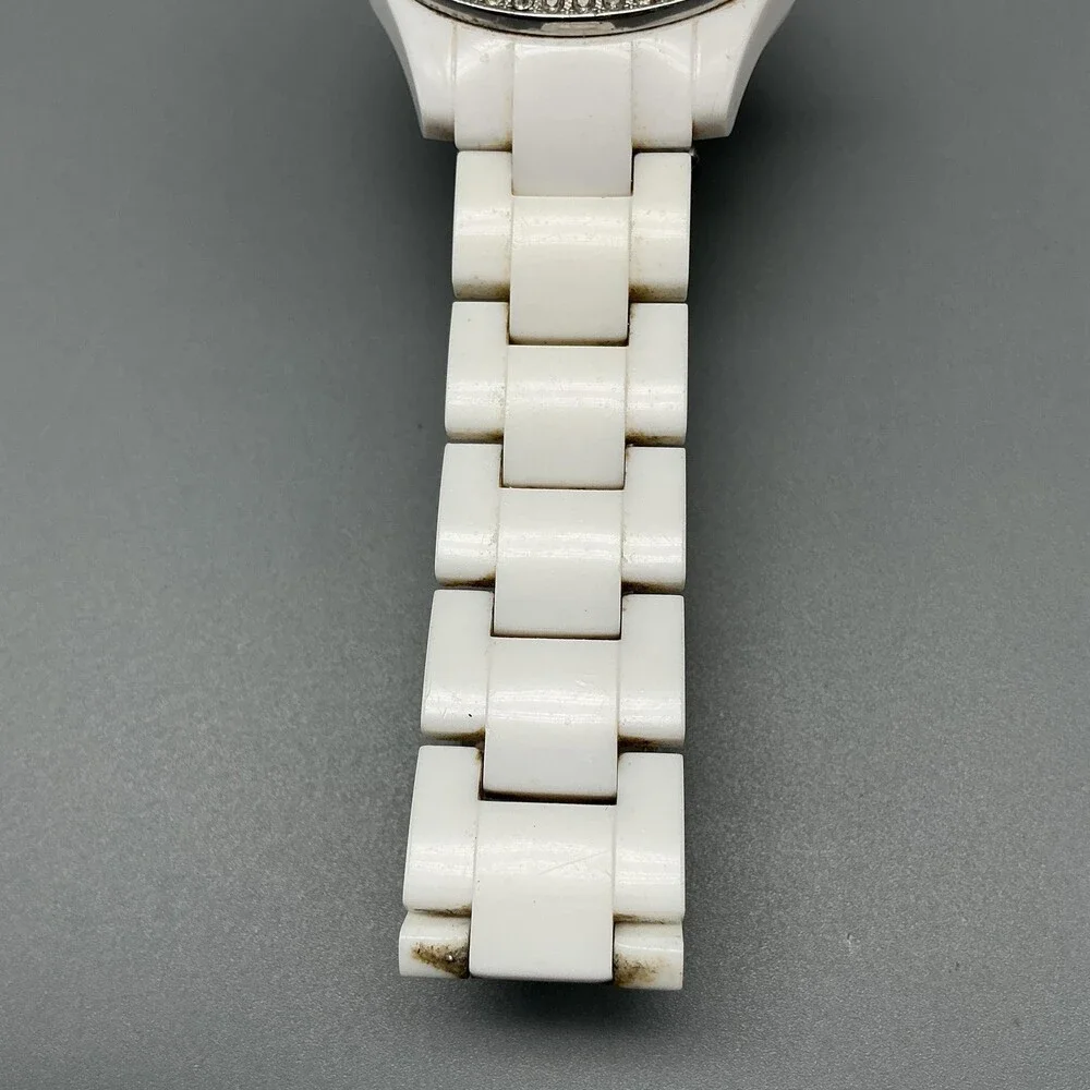 Fossil Stella ES-1967 Womens Watch 37mm White Dial White Resin New Battery 7